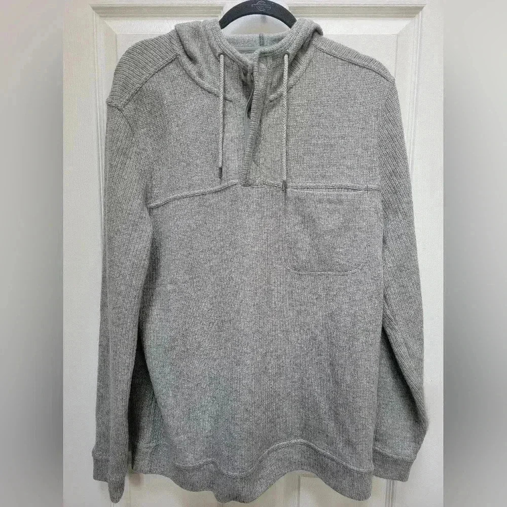Toad & Co Men's Breithorn Henley Sweater Wool Blend Size Large Gray